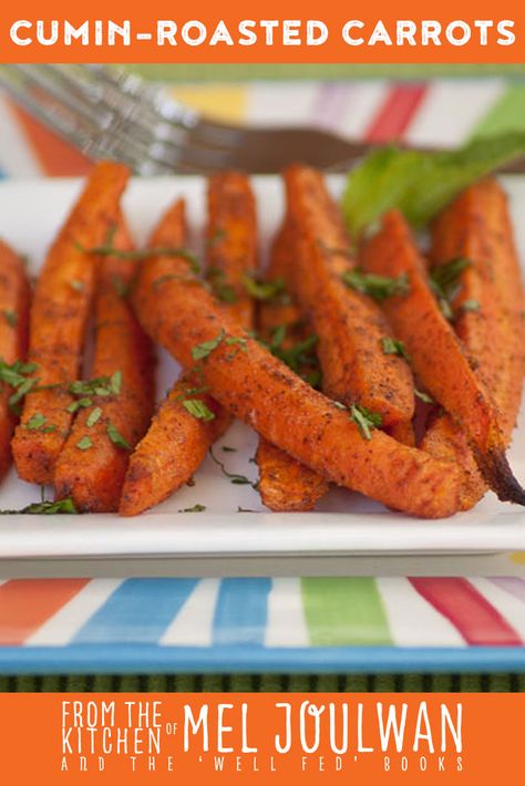 Carmelized on the outside, tender on the inside, and infused with the earthy tang of cumin, these roasted carrots are totally worth eating. Paleo compliant, Whole30 approved. Carmelized Carrots, Cumin Carrots, Cumin Roasted Carrots, Bariatric Meals, Paleo Dinners, Roasted Carrots Recipe, Yummy Veggies, Bariatric Food, Carrots Recipe