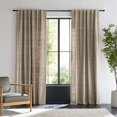 Taupe Curtains, Curtains Living Room Modern, Neutral Curtains, Beige Curtains, Organic Luxury, Silk Curtains, Dobby Weave, Stylish Curtains, Long Curtains