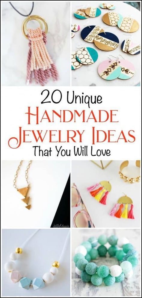 20 Unique Handmade Jewelry Ideas that You will Love, handmade earrings, easy handmade jewelry tutorials, DIY jewelry, unique jewelry, easy DIY jewelry. Handmade Jewelry Ideas, Jewelry Organizer Diy Wall, Diy Jewelry To Sell, Handmade Gifts Diy, Diy Jewelry Holder, Jewelry Box Diy, Easy Jewelry, Diy Jewelry Unique, Diy Jewelry Inspiration