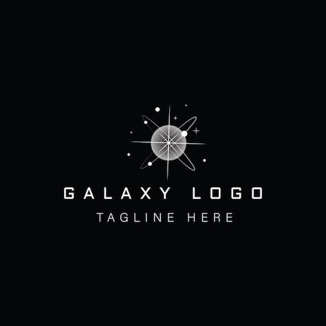 A black and white logo that says galaxy ... | Premium Vector #Freepik #vector #galaxy-logo #system-logo #logo-templates #flat-logo Galaxy Logo, Black And White Logo, Developer Logo, Black And White Logos, Galaxy Design, Travel Logo, Design Graphique, Logo Icons, Star Designs