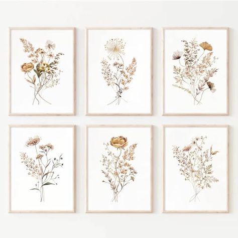 Flower Bedroom, Mural Floral, Farmhouse Art, Printable Art Prints, Floral Printables, Neutral Wall Art, Gallery Wall Set, Boho Wall Decor, Room Posters