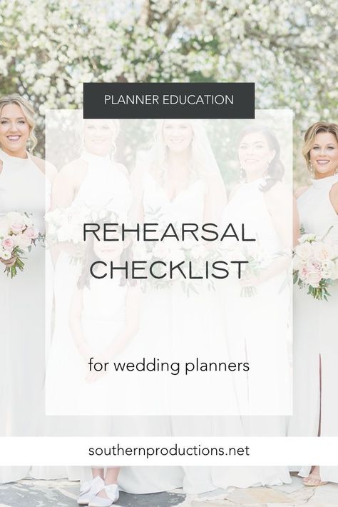 Get our rehearsal checklist for planners | Wedding Planner Education | In this blog post get our step-by-step checklist for directing a wedding rehearsal for new and aspiring wedding planners #weddingplannereducation #howtobecomeaweddingplanner #weddingplannertemplates #weddingplannereducator #weddingplanner #weddingplannermentor #weddingplannertips Wedding Rehearsal Itinerary, Wedding Rehearsal Timeline Template, Wedding Rehearsal Timeline, Checklist For Wedding, Wedding Coordinator Checklist, Wedding Weekend Itinerary, Wedding Checklists, Wedding Planner Checklist, Wedding Planning Binder