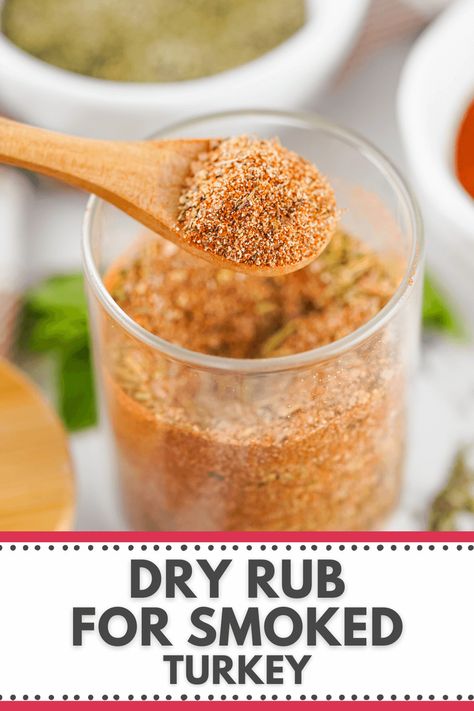 This homemade Dry Rub for Smoked Turkey is the perfect way to kick up your turkey dinner a notch, just in time for Thanksgiving. Rub it straight on the outside of the bird for a gorgeous color and amazing flavor every time. Best Turkey Rub Recipe, Dry Rub For Turkey, Sweet Rub Recipe, Turkey Dry Rub, Smoked Turkey Rub Recipes, Beer Can Turkey, Smoked Turkey Rub, Turkey Rub Recipes, Slow Roasted Turkey