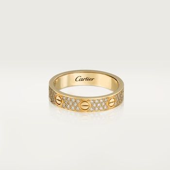 Cartier Love Ring Diamond, Cartier Wedding Bands, Wedding Ring Yellow Gold, Cartier Love Wedding Band, Ring Gold Diamond, Cartier Love Ring, The Bling Ring, Pave Diamond Ring, Cartier Love