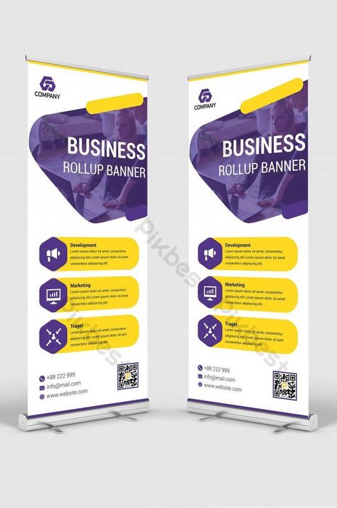 Professional Business Roll Up Banner Design Template #pikbest#Templates#Signage#Banner stand Stand Board Design, Stand Banner Design Ideas, X Stand Design Banners, X Banner Design Ideas, Stand Banner Design, Banner Stand Design, Branding Display, Pull Up Banner Design, Standing Banner