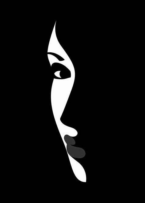 Pin by Yavuzalp Özcan on Wire art | Silhouette art, Black canvas art, Illustration art Black Silhouette Art Ideas, Silhouette Art Black, Art Black Canvas, Black Canvas Art, Face Artwork, Art Silhouette, Black And White Art Drawing, It's Never Too Late, Female Art Painting