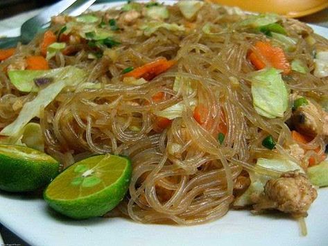 Pancit Bihon Recipe | Panlasang Pinoy Recipes Pancit Sotanghon, Filipino Noodles, Filipino Pancit, Panlasang Pinoy Recipe, Glass Noodles Recipe, Pancit Recipe, Cellophane Noodles, Rice Noodles Stir Fry, Philippines Recipes