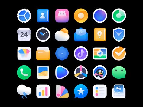 ColorOS Theme Icons by NIKO on Dribbble All Apps Icon, Launcher Icon, Icon Theme, Mobile App Icon, Flat Design Icons, Apple Icon, Conference Design, App Design Inspiration, App Logo