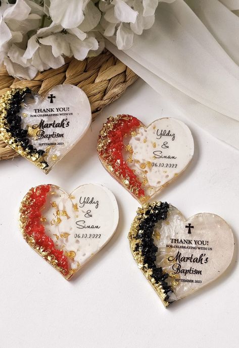 "Hello, Wedding Magnet, Black Gold Wedding Favors, Heart Magnet Gifts, Luxury Baptism Magnet, Personalized Red Gold Custom Magnet Gift,Fridge Magnet I can make any changes you want on the handmade design gifts that I have carefully prepared. You can easily contact me. Magnet size 7 cm (2.75\") Box size 8 cm (3.14\") The parties and invitations you will use; -Wedding -Engagement -1st birthday -Baptism -Quinceanera -Sweet 16 -Welcome baby -Henna wedding -Bridal shower These wonderful gifts will leave wonderful memories on all your special occasions and parties. I do not accept returns as it is custom made. We want you to know that after you deliver your package to the cargo on time, there will be no refunds due to customs delays. Please place your order a few weeks before your event date. Pa Red And Black Wedding Favors, Black Wedding Favors, Sakura Wedding, Red Gold Wedding, Henna Wedding, Gifts Luxury, Gold Wedding Favors, Black Gold Wedding, Wedding Magnet