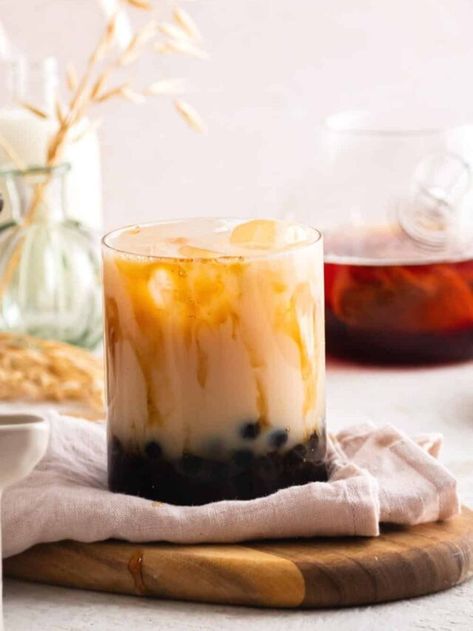 Tiger Tea - I'm Hungry For That Brown Sugar Milk Tea Recipe, Tiger Tea, Brown Sugar Milk Tea, Milk Tea Recipe, Leftover Pork Tenderloin, Brown Sugar Milk, Brown Sugar Boba, Make Brown Sugar, Keto Gluten Free