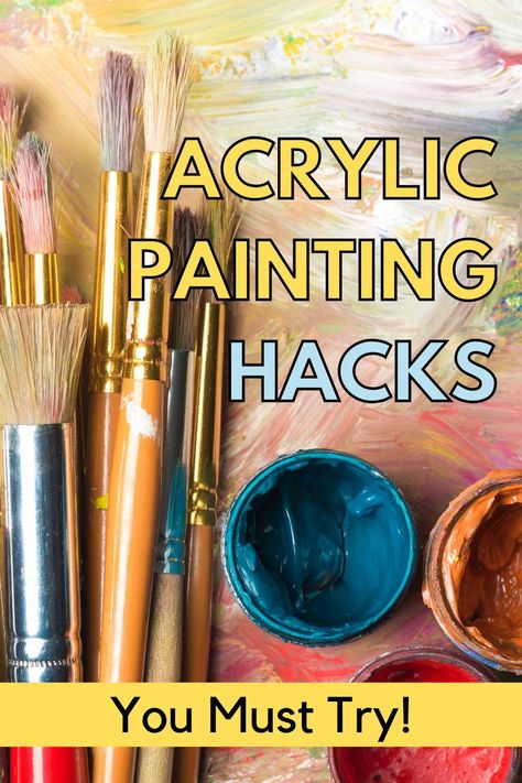 Acrylic painting hacks you must know. Check out these simple painting tips to help you with painting techniques and art projects How To Make Acrylic Paint Smooth, Value Painting Lesson, Art Techniques Acrylic, Simple Landscape Paintings Acrylic, How To Make Acrylic Paint Look Like Oil, Learning To Paint With Acrylics, Acrylic Paint Techniques On Canvas, Tips For Acrylic Painting, Prep Canvas For Acrylic