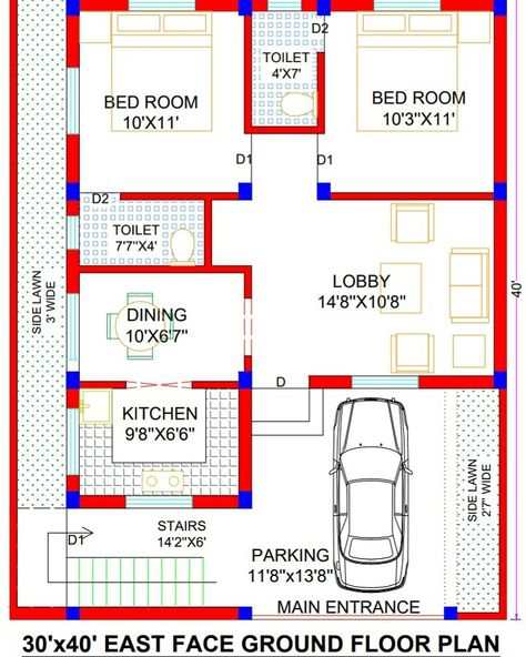 30x40 house Plan | 30x40 East Facing House Plan | 1200 sq ft House Plans India | 30x40 House Design #30x40HousePlan #30x40HouseDesign #1200sqftHouse #30x40HousePlanEastFacing #30x40HouseMap #30x40HomePlan #1200SqFtHousePlan #CivilHouseDesign #HouseDesign https://youtu.be/6ZdbniB8HDQ 1200sq Ft House Plans, 1200 Sq Ft House, 30x50 House Plans, 20x40 House Plans, 30x40 House Plans, 2bhk House Plan, Indian House Plans, Little House Plans, Free House Plans