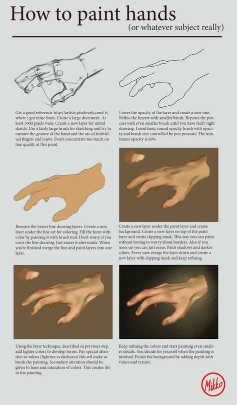 Oil Painting Hands Tutorial, Painting Hands Tutorial, How To Paint A Hand, How To Render Hands, How To Paint Hands Acrylic, How To Shade Hands, How To Paint Hands, Hand Art Tutorial, Shading Hands