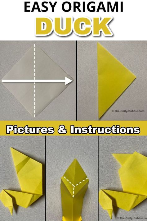 Sticky Note Origami Animals, Origami Duck Easy, Origami With Post It Notes, Sticky Note Origami Step By Step Easy, Easy Sticky Note Origami, Post It Note Origami Step By Step, Origami Post It Notes, Origami With Square Paper, Things To Make Out Of Sticky Notes