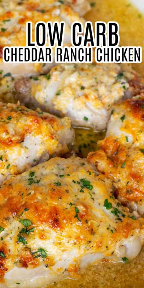 Low Carb Baked Chicken, Ranch Chicken Thighs, Cheddar Ranch Chicken, Ranch Seasoning Recipes, Baked Chicken Recipe, Low Calorie Chicken, Ranch Chicken Recipes, Baked Chicken Recipes Easy, Chicken Tenderloin Recipes