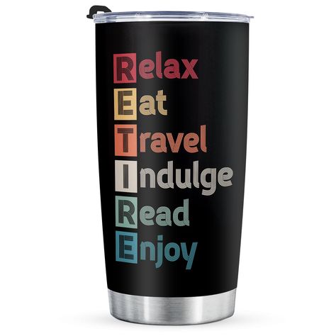 PRICES MAY VARY. BEST RETIREMENT GIFTS FOR MEN WOMEN - Bless your retirement with this cool and thoughtful gift, perfect for anyone about to enjoy their well-earned rest. This insulated tumbler is an excellent present for your dad, mom, grandma, friend, boss, coworker, or spouse to commemorate their industrious careers. It is a happy retirement gift that is sure to make them smile and also an everyday reminder of your love and wishes. A USEFUL & PRACTICAL RETIREMENT GIFT - Most retirement gifts Gift Ideas For Retirement For Women, Gifts For Retirement Woman, Retirement Gift Ideas For Men, Funny Retirement Baskets For Men, Maintenance Retirement Gifts, Retirement Tumbler Cups, Retirement Coffee Mug, Retirement Mugs Funny, Best Retirement Gifts