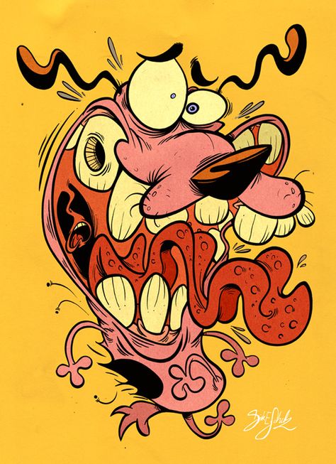 Courage the Cowardly Dog by *Themrock on deviantART Tattoo Dog, Courage The Cowardly Dog, Cowardly Dog, Acid Art, Dog Cartoon, Cartoon Tattoos, Tableau Art, Old Cartoons, Dog Tattoos