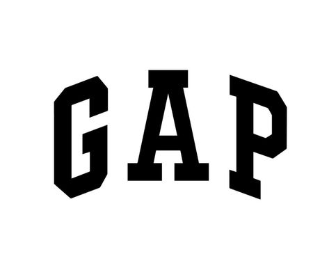 Gap Logo Brand Symbol Black Design Clothes Fashion Vector Illustration Cloth Brand Logo Design, Gap Logo Design, Logos For Clothing Brands, Clothing Brands Logo, Stiker Brand, Clothing Brand Logo Ideas Graphics, Clothes Brand Logo, Clothing Logo Design Ideas, Gap Clothes