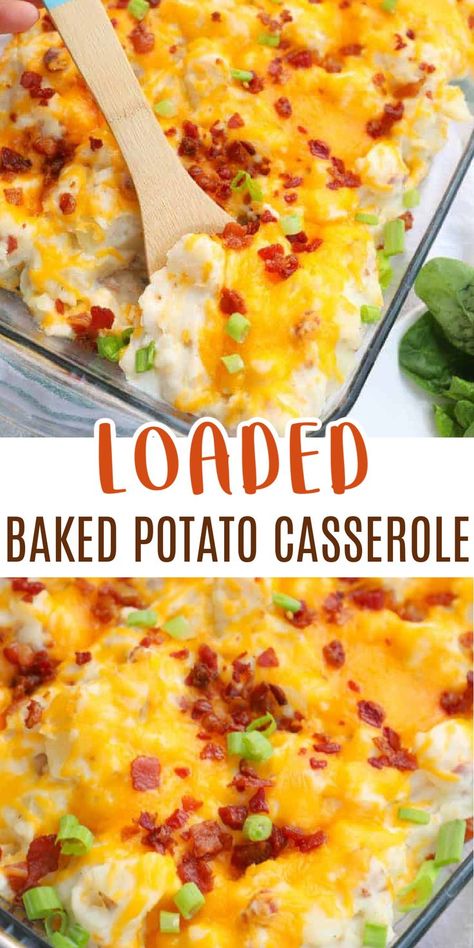 Potato Baked, Loaded Baked Potato Casserole, Cookout Side Dishes, Thanksgiving Food Sides, Thanksgiving Side Dish, Baked Potato Casserole, Loaded Baked Potato, Thanksgiving Recipes Side Dishes, Side Dishes For Bbq