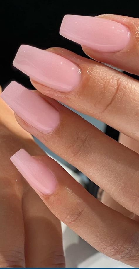 Achieve a timeless and refined look with our chic natural pink nails. Elevate your style effortlessly with a soft pink shade that adds a touch of sophistication to any ensemble. Perfect for all occasions, these nails radiate elegance and simplicity, enhancing your innate beauty without any effort needed. Pale Pink Square Acrylic Nails, Light Nails Coffin, Natural Pink Nail Ideas, Gel Medium Nails, Pink Nails Plain Simple, Soft Color Nails Acrylic, Light Pink Gel X Nails, Nudish Pink Nails, Nails On Light Skin