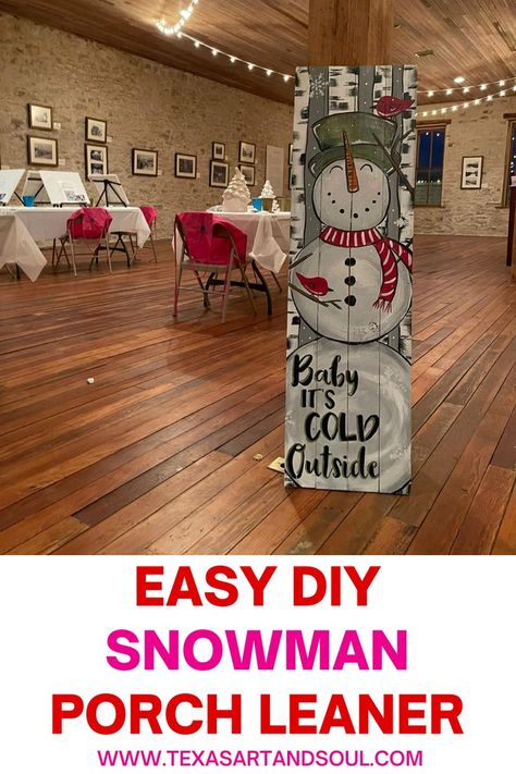 Winter Porch Signs Front Doors, Santa Porch Signs Wood, Diy Snowman Porch Sign, Christmas Porch Board Ideas, Christmas Boards Signs Easy Diy, Snowmen Porch Leaners, Winter Porch Boards Signs, Snowman Shutter Ideas, Porch Boards Signs Christmas