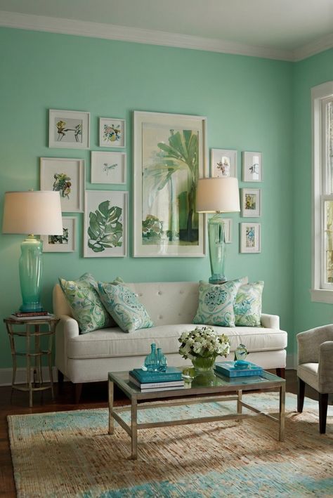 Discover the ultimate guide to 2024's minty fresh trend with mint condition and refreshing accents. Uncover the top secrets for a stylish and refreshing year ahead. #ad     #Colortrend #wallpaint2024  #color2024  #DIYpainting  ##DIYhomedecor  #Fixhome Mint Green Paint Walls, Mint Green Wall Paint, Mint Green Living Room Ideas, Mint Green Living Room, Mint Interior Design, Mint Living Rooms, Mint Room, Mint Green Walls, Mint Walls