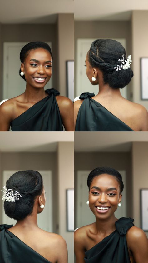 Discover 35 fabulous wedding hairstyles that perfectly showcase your naturally curly or textured hair! From elegant updos to stunning braids, we've got the perfect style for every bride who wants to feel confident and stunning on her big day. Say 'I do' to these beautiful looks and create lifelong memories that reflect your unique sense of style and beauty. #NaturalHairBride #WeddingHairstyles #AfroBridal #BlackBridalBeauty #NaturalHairInspo Elegant Braid Updo For Black Women, Afro Hair Bridal Hairstyles, 4c Hair Formal Hairstyles, Bridal Hairstyles For Natural Black Hair, Short Natural Hairstyles For Black Women 4c Hair Wedding, Natural Hair Styles Bridal, African Wedding Hairstyles Braids, Wedding Hair 4c, Wedding 4c Hairstyles