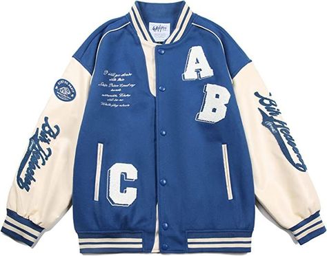 Aelfric Eden Men's Letter Foaming Love Print Varsity Jacket Vintage Graphic Baseball Jacket Unisex Coats Streetwear Vintage Racing Jacket, Racing Jackets, Aelfric Eden, Streetwear Jackets, Striped Sweatpants, Varsity Jackets, Varsity Jacket Men, Baseball Varsity Jacket, Patchwork Jacket