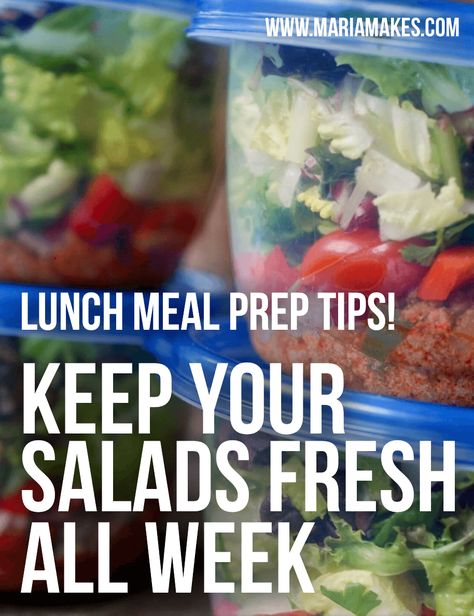 How To Make Salads For A Week, Meal Planning Salads, Lunch Salad Prep For The Week, Making Salads For The Week, Prepping Salads For The Week, Salad Business Ideas, Weekly Salad Prep, Best Meal Prep Salads, Bag Salad Recipes