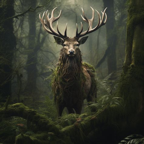 Stag In The Wild Stag Aesthetic, Fantasy Stag, Ancients Paladin, Stag Design, Native American Warrior, Alice Angel, Animal Guides, 1080p Anime Wallpaper, Inspiring Art