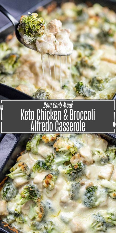 Keto Chicken and Broccoli Alfredo Casserole is a tasty low carb dinner for any night of the week. This keto meal is made with chicken breast, broccoli and lots of creamy alfredo sauce. It's an easy dinner recipe that everyone in the house will love. If you love chicken alfredo you'll love this awesome casserole made with keto alfredo sauce! Keto Alfredo Casserole, Low Carb Chicken Alfredo Bake, Keto Chicken And Broccoli, Keto Chicken Broccoli Casserole, Chicken Breast Broccoli, Chicken And Broccoli Alfredo, Keto Alfredo, Easy Keto Casserole Recipes, Farmhouse Cooking