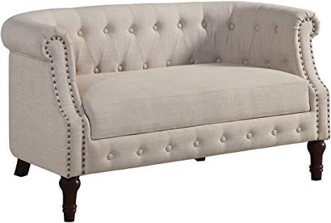 Rosevera C23 Edmeston Chesterfield Loveseat, Beige Chesterfield Loveseat, Beige Living Room, Love Seats, Tufted Loveseat, Parsons Dining Chairs, Beige Sofa, Tufted Sofa, Accent Arm Chairs, Modern Sectional