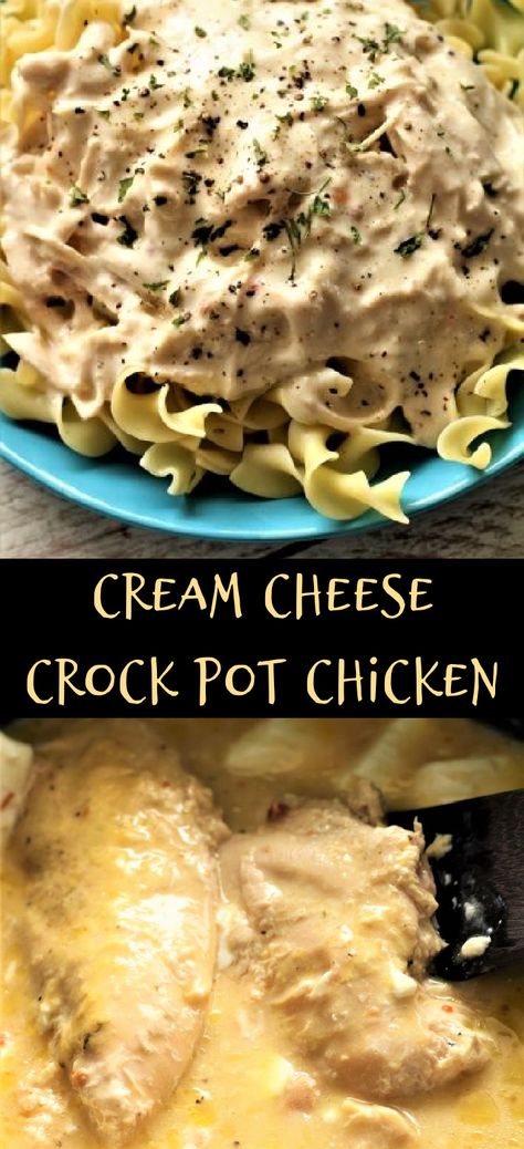 Creamed Chicken Crockpot, Chicken And Cream Of Chicken Soup Recipe, Chicken Cream Cheese Crock Pot, Crockpot Chicken With Cream Of Chicken, Crockpot Chicken Cream Cheese, Cream Cheese Chicken Crock Pot, Cream Cheese Crockpot Chicken, Crockpot Cream Cheese Chicken, Chicken Recipes With Cream Cheese