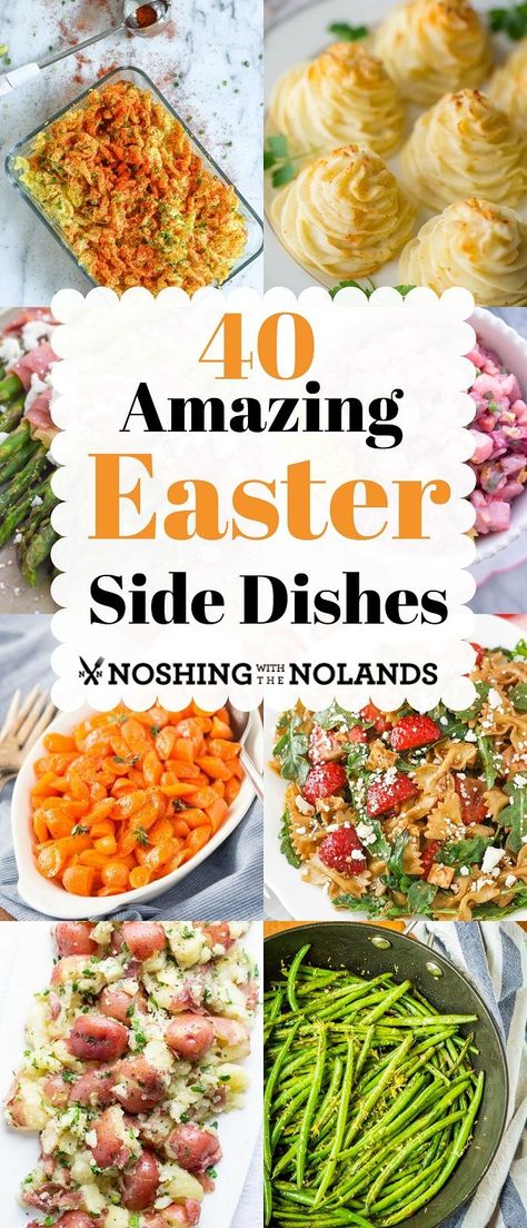 40 Amazing Easter Side Dishes to make your Easter dinner simple! #Eastersidedishes #Easter #sidedish Vegetable Easter Side Dishes, Easter Potato Salad Recipe, Easter Healthy Side Dishes, Easter Food Ideas Side Dishes, Easter Dishes Easy, Easter Food Sides, Traditional Easter Side Dishes, Easter Dinner Potato Sides, Easter Dinner Dishes