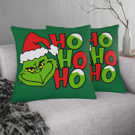 Grinch Pillow, Christmas Cushions, Christmas Pillows, Grinch Christmas, Christmas Pillow, Outdoor Christmas, Grinch, Outdoor Pillows, Doll House