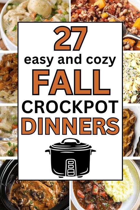 Sunday Crockpot Meals, Fall Crockpot Dinners, Sunday Crockpot, Crockpot Dinner Ideas, Autumn Meals, Fall Crockpot, Fall Slow Cooker Recipes, Fall Crockpot Recipes, Easy Crockpot Dinners