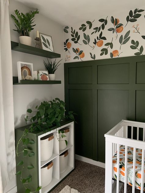 Baby Nursery Inspiration, Diy Accent Wall, Nursery Room Design, Baby Room Inspiration, Nursery Room Inspiration, Green Walls, Baby Room Design, Nursery Baby Room, Gender Neutral Nursery