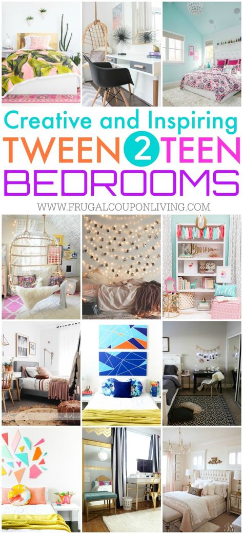 Inspiring Tween Bedroom Ideas on Frugal Coupon Living. Creative living ideas for your teenager, young adult or tween girl. Creative do it yourself (DIY) decor for your tween girl to teenager leaving for home. Teenage Bedroom Ideas, Preteen Bedroom, Creative Room, Teen Girl Bedroom, Ideas Hogar, Teenage Bedroom, Diy Home Decor Bedroom