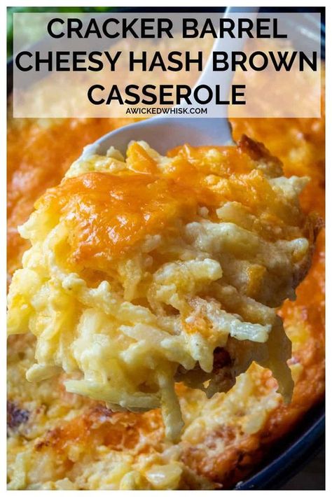 Cheesy Baked Hashbrowns, Cracker Barrel Cheesy Hashbrowns, Cheesy Shredded Potato Casserole, Cheesy Potatoes Shredded, Cheesy Potatoes Cracker Barrel, Hashbtoen Casserole, Cracker Barrell Hash Browns, Hash Brown Casserole Easy, Hashbrown Casserole Fresh Potatoes