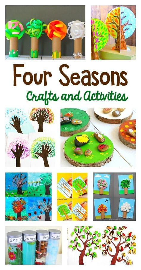 15 Super Cute Four Seasons Crafts and Activities for Kids: Spring, Summer, Winter, and Fall Art Projects and Sensory Activities for toddlers, preschool, kindergarten, and elementary! Seasons Kindergarten, Four Seasons Art, Seasons Preschool, Seasons Lessons, Crafts And Activities For Kids, Seasons Activities, Fall Art Projects, Sensory Activities Toddlers, Winter Art Projects