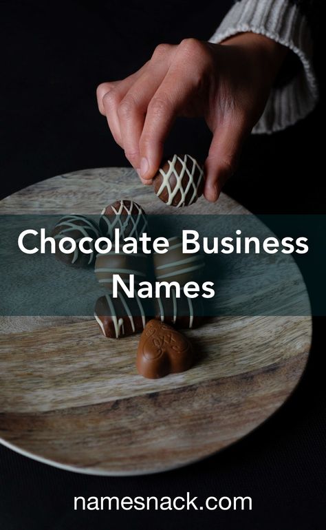 Chocolate Business Ideas, Chocolatier Shop, Chocolate Bonbons Recipe, Chocolate Names, Dessert Names, Chocolate Business, Fudge Shop, Chocolate Boutique, Cake Branding