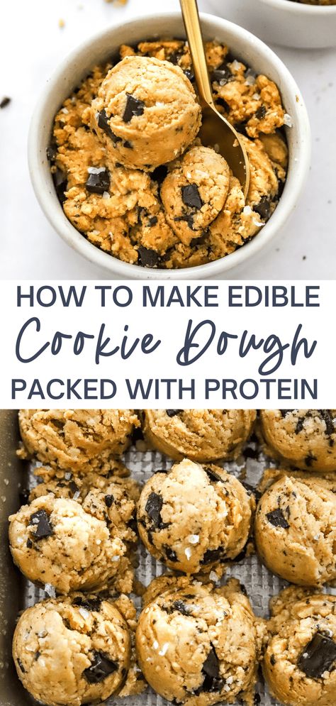 Edible Protein Cookie Dough, Edible Cookie Dough Healthy, Protein Cookie Dough Recipe, Protein Powder Cookies, Edible Chocolate Chip Cookie Dough, High Protein Cookies, Indian Vegan, Edible Cookie Dough Recipe, Protein Cookie Dough