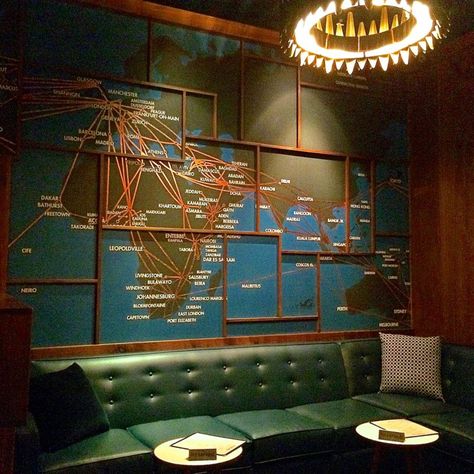 Now Boarding: An Aviation-Themed Bar in L.A. Aviation Office Decor, Aviation Bar, Aviation Office, Aviation Room, Ideas For Home Office, Pub Ideas, Home Office For Men, Office For Men, Airplane Hangar