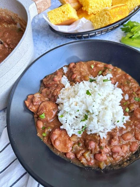 Authentic Creole Red Beans and Rice - Coined Cuisine Red Beans And Rice Recipe Cajun, Creole Red Beans And Rice Recipe, Red Beans And Rice Recipe Quick, Creole Red Beans And Rice, Creole Red Beans, Cajun Red Beans And Rice Recipe, Beans Rice Recipe, Red Beans And Rice Recipe, Red Beans Rice