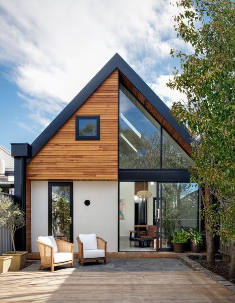 Modern Edwardian, Cladding Ideas, Home Designs Exterior, Eksterior Modern, External Cladding, Modern Barn House, Cottage Exterior, Melbourne House, Hus Inspiration