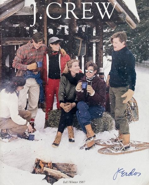 J Crew Christmas Campaign, Classic Americana Aesthetic, Vintage J Crew Catalog, Vintage Ralph Lauren Ads, Nantucket Preppy, Americana Fashion Men, Aspen Style, English Hunting, J Crew Catalog