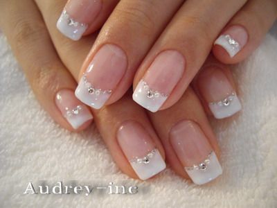 Jewels Nails, Glitter French Manicure, Manicure Designs, French Manicure Designs, Wedding Nails French, French Manicure Nails, Pedicure Designs, Bride Nails, Ideas Nails