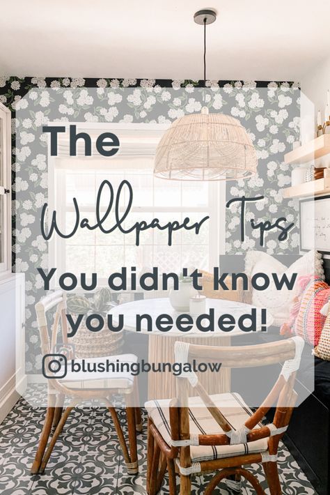 Best Wallpaper Tips – Kitchen Dining Nook with Floral Wallpaper Wallpapered Breakfast Nook, Dining Nook Wallpaper, Wallpaper Kitchen Nook, Wallpaper Around Window, Wallpaper In The Kitchen, Kitchen Nook Wallpaper, Kitchens With Wallpaper, Wallpaper Accent Wall Kitchen, Wallpaper Nook