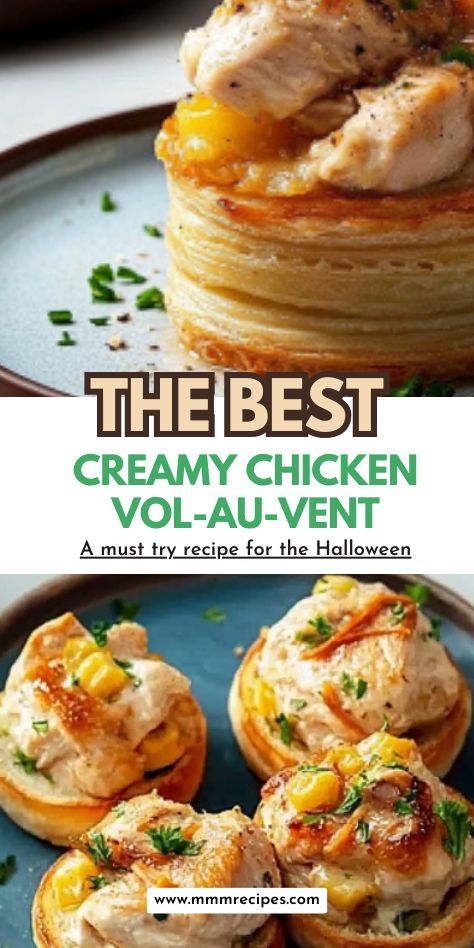 Elegant yet simple, this creamy chicken vol-au-vent is a must-have for Christmas Eve! A luxurious holiday main course to impress your family and friends. Simple Christmas Eve Dinner, Volauvent Recipes, Vol Au Vent Fillings, Chicken Vol Au Vent Recipe, Vol Au Vent Recipe, Chicken Vol Au Vent, Chicken Wellington, Eggnog Recipe Homemade, Recipe Appetizers