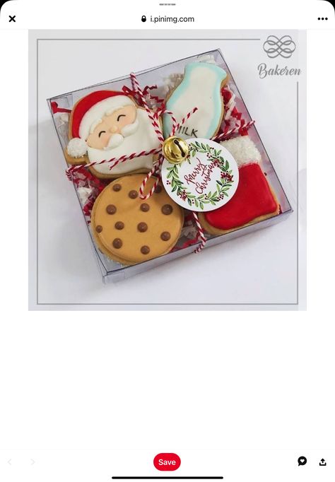 Christmas Bakery Packaging, Packaging Cookies, Christmas Cookie Boxes, Cookie Gift Boxes, Christmas Cookies Packaging, Christmas Sugar Cookies Decorated, Cooking Decorating, Christmas Cookie Box, Cute Christmas Cookies